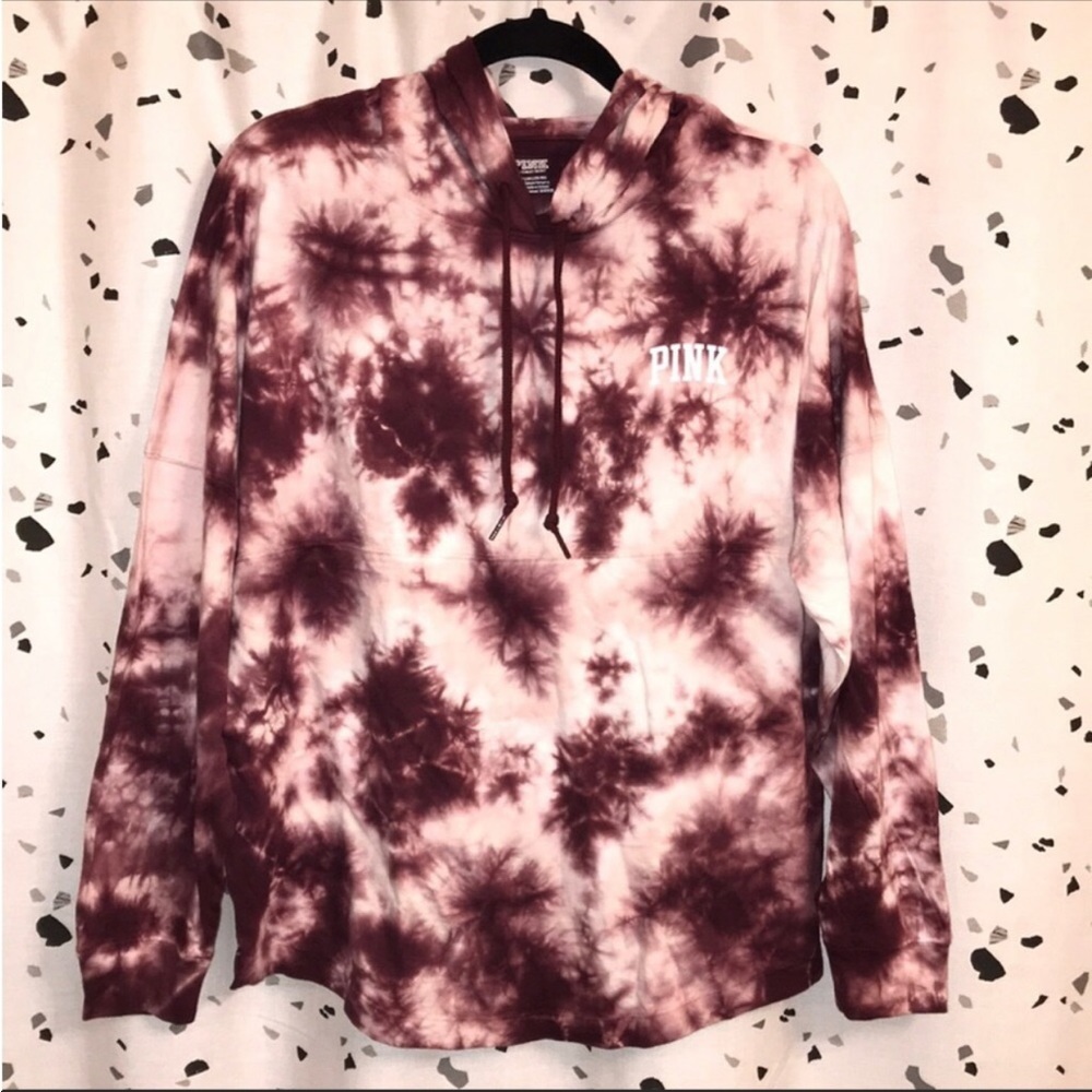 PINK Victoria's Secret Oversized Hooded Long Sleeve Tee